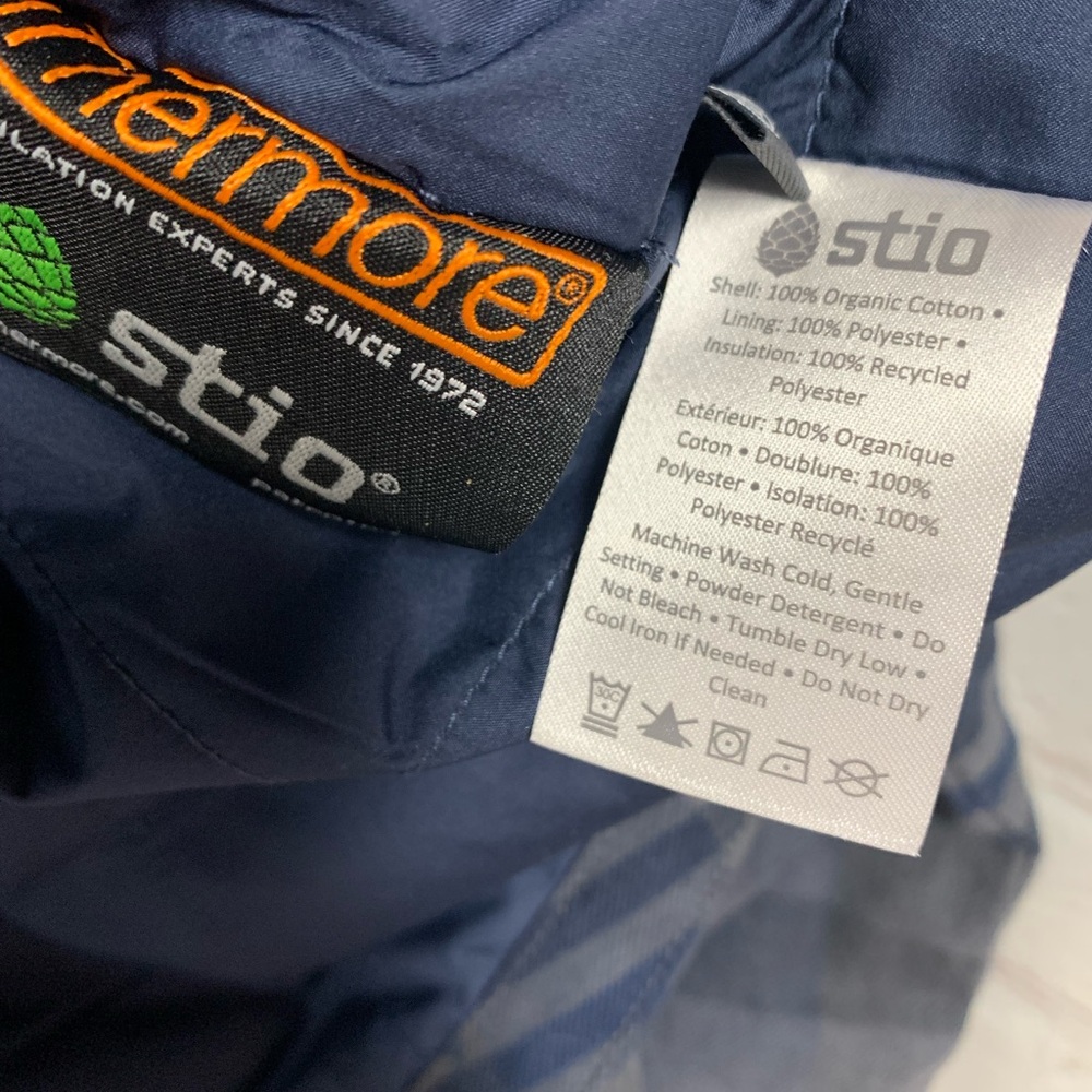 NEW Stio Buckhorn Organic Cotton Insulated Blue Gray Plaid Shirt Snap Jacket XXL - Picture 5 of 9